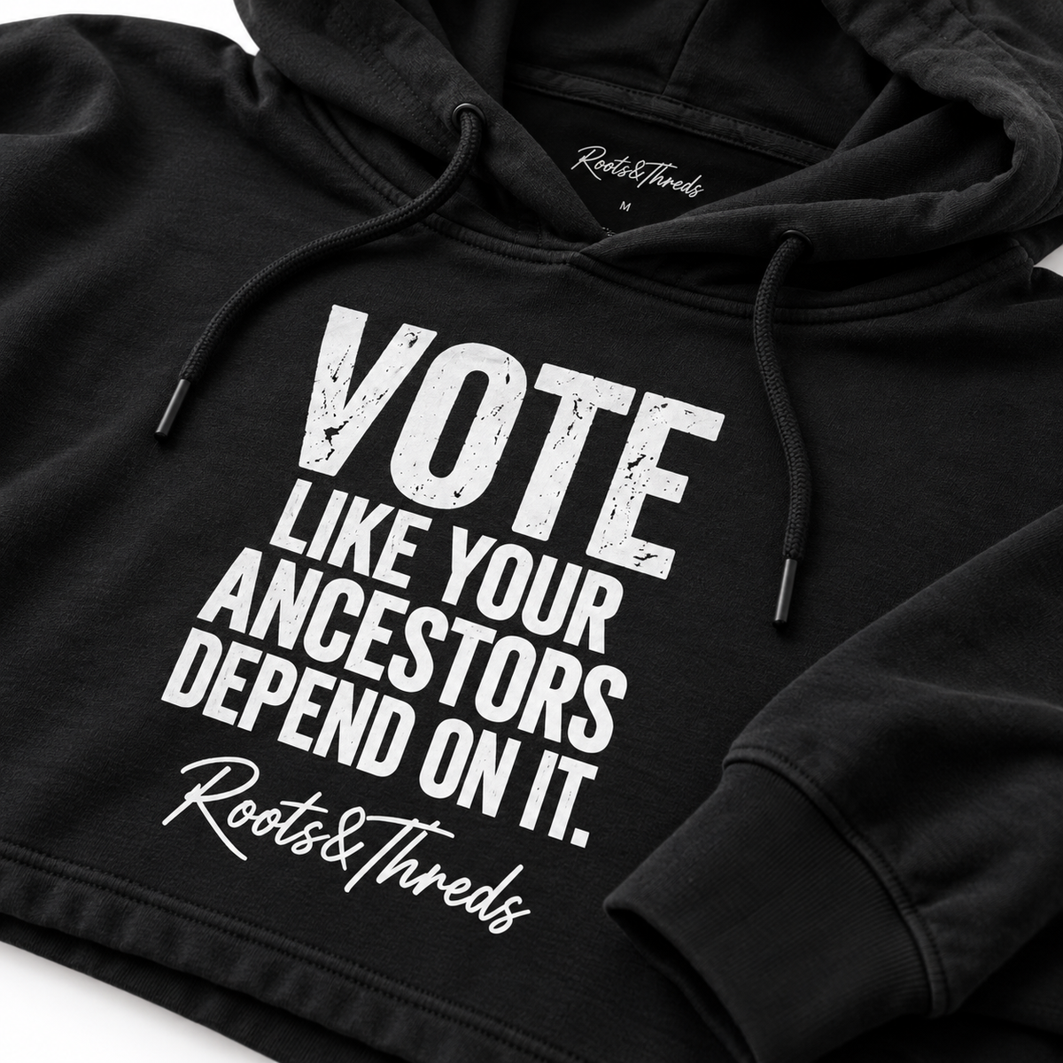 Vote Like Your Ancestors Depend On It Cropped Hoodie