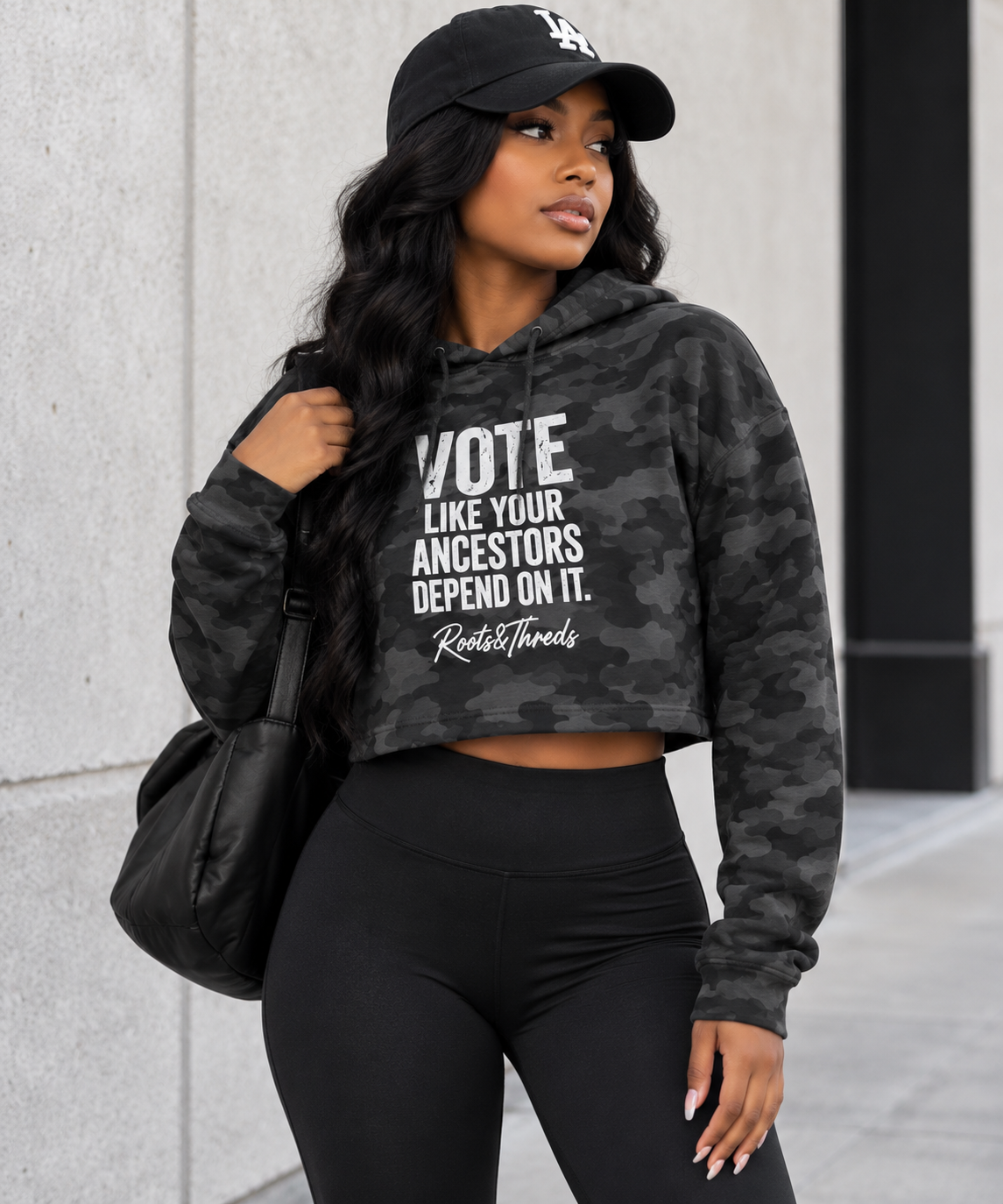 Vote Like Your Ancestors Depend On It Cropped Hoodie