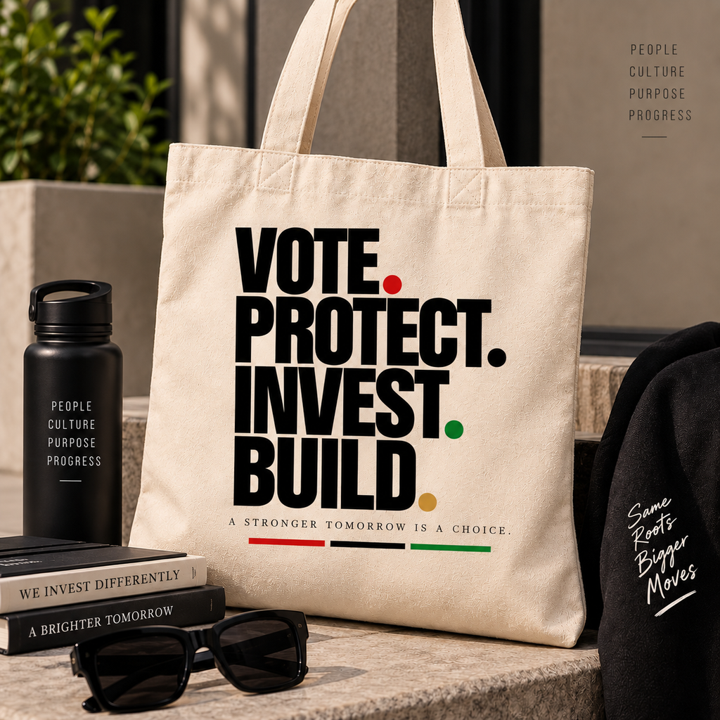 Vote. Protect. Invest. Build. Statement Tote