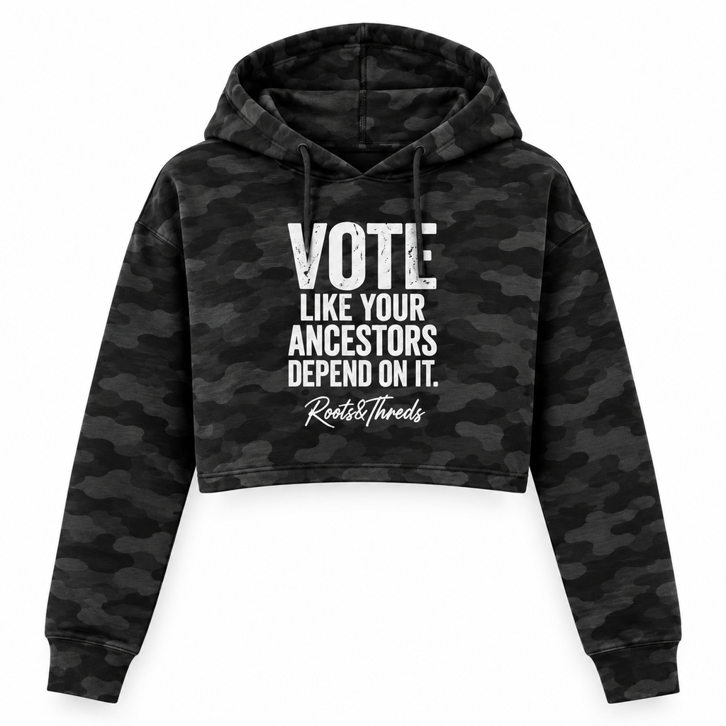 Vote Like Your Ancestors Depend On It Cropped Hoodie