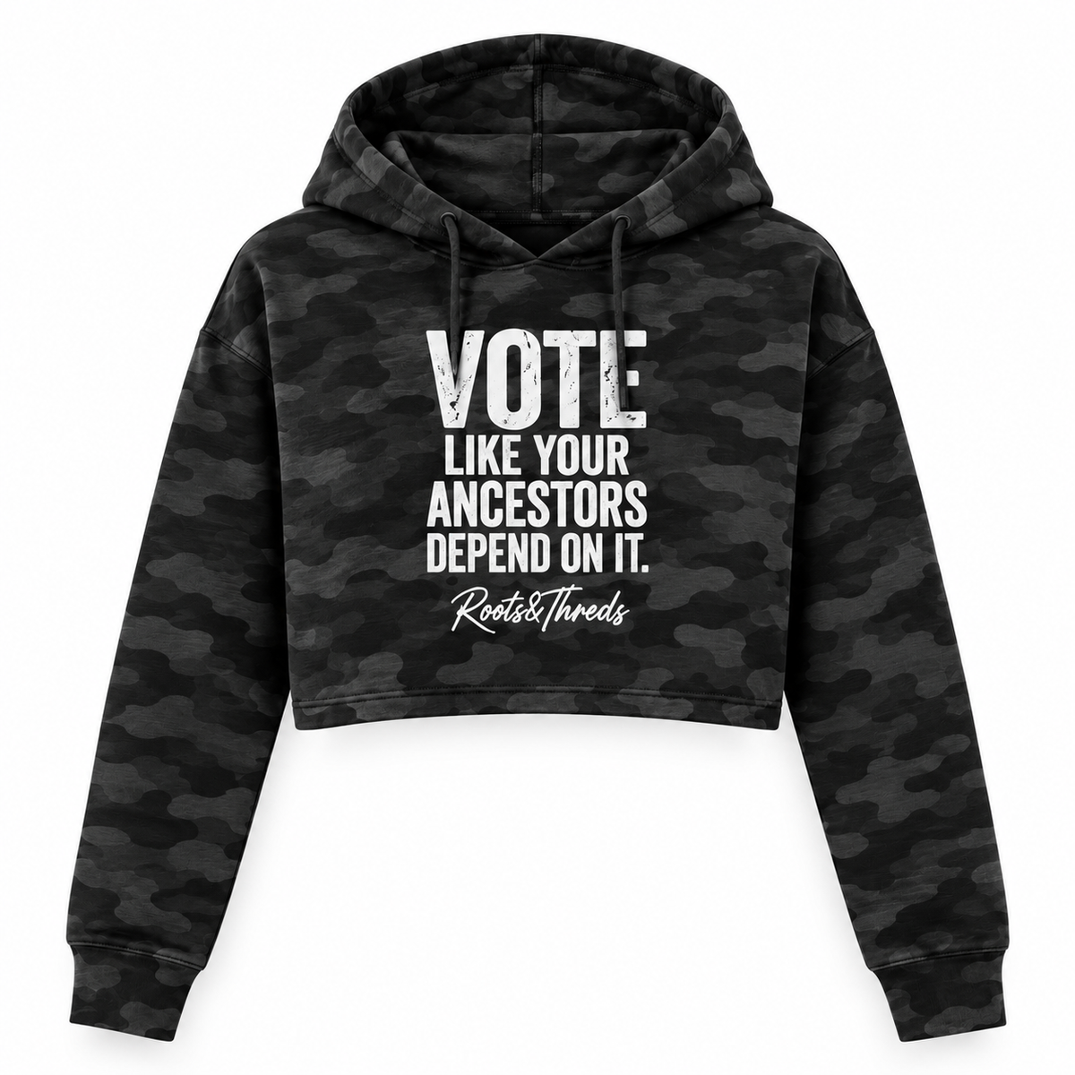 Vote Like Your Ancestors Depend On It Cropped Hoodie